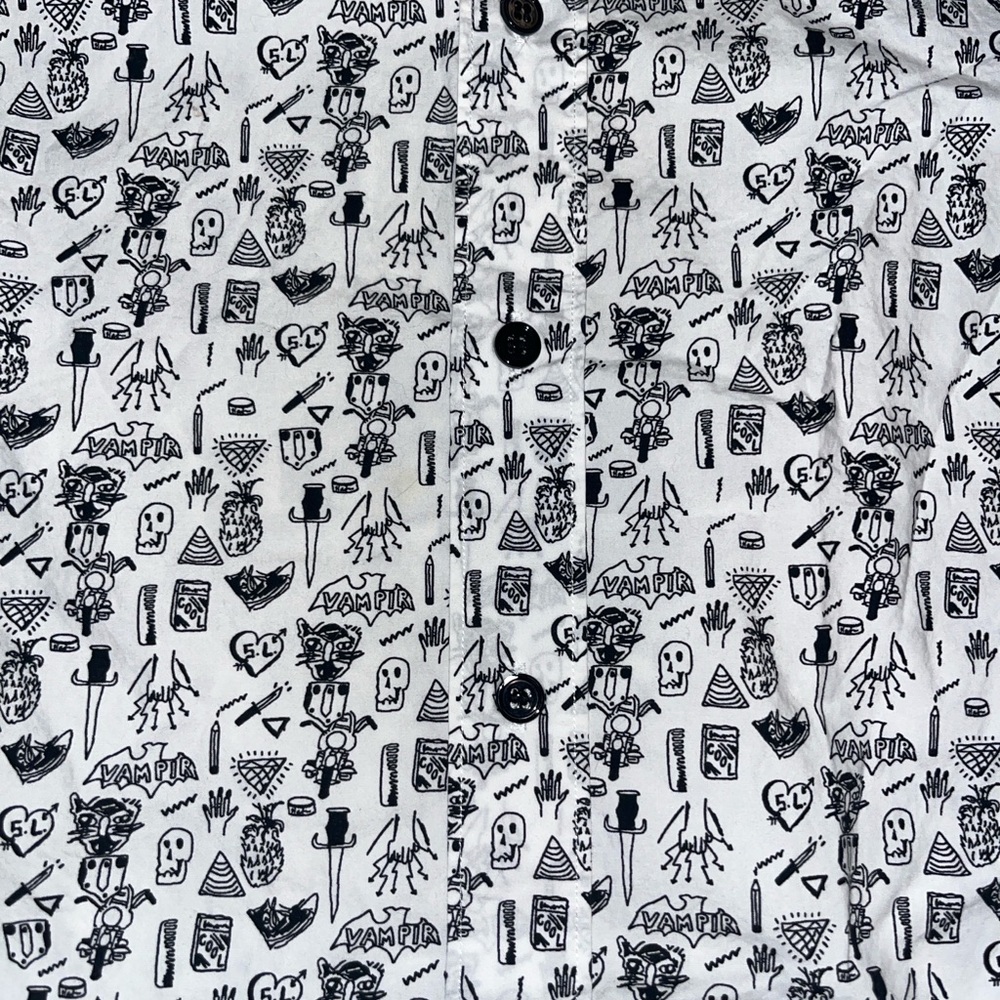 Saint Laurent Vampire Skull Print Dress Shirt - Picture 4 of 12